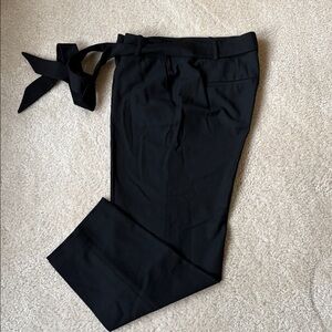 Ann Taylor Elegant Black Ankle Pants with Bow Accent